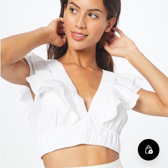 Abercrombie & Fitch Tops - Abercrombie Drama White Ruffle Cropped Blouse